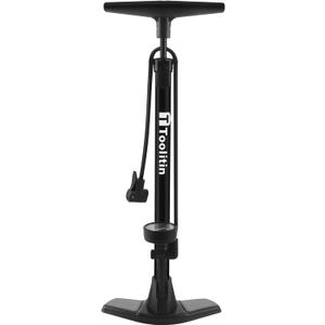 Bike Pump with Gauge,High Pressure,Floor Bicycle Pump Compatible with Presta and Schrader Valve,Bike Tire Pump for Road Bike,MTB,Hybrid,Balls