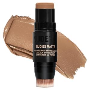 Nudestix Nudies Bronze All Over Matte Bronzing Stick 3-in-1 Cream Bronzer for Cheeks, Eyes & Lips with Built-In Brush | Natural Contour & Sun-Kissed Glow