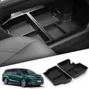 smabee 2PCS Center Console Organizer Lower Tray for Toyota Sienna 2021-2025 Accessories, ABS Lower Center Console Tray Interior Storage Box Interior Black