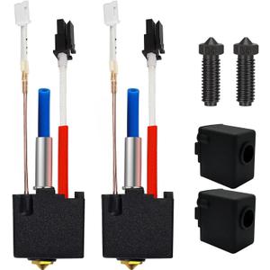 2PCS V5 J-Head Print Head Hotend with 2PCS 0.4mm Hardened Steel Nozzles and 2PCS Silicone Socks for Anycbic Kobra 2/Kobra 2 Plus/Kobra 2 Max/Kobra 2 Pro/Kobra 2 Neo High Speed 3D Printer