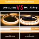 LLTOP COB LED Strip Lights Waterproof IP67 DC24v Warm White 3000K 16.4ft/5m High CRI 92Ra+ Outdoor LED Tape Lighting DIY Cuttable for Bedroom Kitchen Cabinet Shelf (Power Supply Not Included)