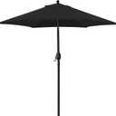 Sunnyglade 7.5' Patio Umbrella Outdoor Table Market Umbrella with Push Button Tilt/Crank, 6 Ribs (Black)