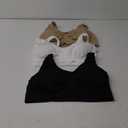 Vermilion Bird Women's 3 Pack Seamless Comfortable Sports Bra with Removable Pads (3XL, Black &White &Nude)