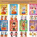 TIAMECH Make Your Own Circus Stickers - 24 Sheets Clown Magician Animals Make A Face Stickers for Kids, Birthday Party Favors & Educational Classroom Rewards