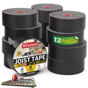 XFasten Butyl Joist Tape for Decking, 2 Inch x 50 Feet (12-Pack, 600ft) Waterproof and Anti-Corrosion Deck Flashing Tape for Joists, Weatherproof Butyl Sealant for Deck Protection and Longevity