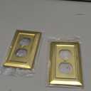 Metal Wall Plate for Electrical Outlets, Decorative Brass Gold Switch Plates Outlet Cover, Light Switch Cover Plate, 1-Gang Wall Plates (Duplex Outlet, 6 Pack)