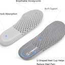 3 x riemot Men's Shoe Insoles Breathable Honeycomb Sport Shoe Insoles Cushioning Shoe Inserts Replacement Innersoles for Water Shoes Sneakers Work Shoes Grey US9/ EU42