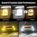 D-Lumina H10 Switchback LED Fog Light Bulbs, 8000 Lumens 40W 300% Brightness Dual Color 6000K Xenon White/3000K Golden Yellow, 9145 9140 9045 9040 LED Fog Light DRL Bulb Upgrade Replacement, Pack of 2