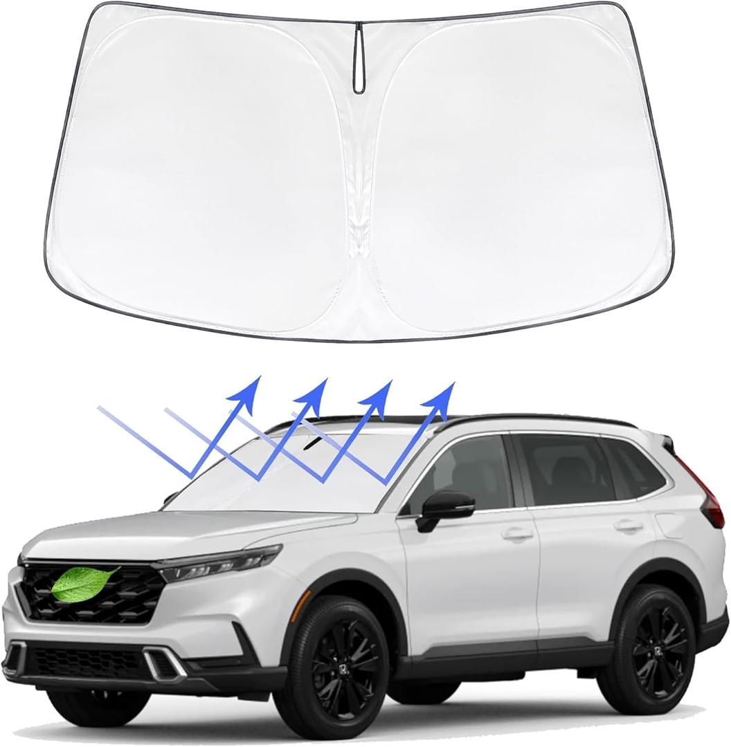 Front Windshield Sun Shade for Honda CRV 2023-2025 Custom Fit Update Foldable Sunshade Auto Heat Shield Protector Block UV Rays Keep Your Car Cooler Front Windshield Sun Shade for Honda CRV 2023-2025 Custom Fit Update Foldable Sunshade Auto Heat Shield Protector Block UV Rays Keep Your Car Cooler