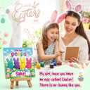 4 x Easter Bunny Decorations Decor - Ceramic Happy Easter Basket Stuffers Essentials Decoration, Rabbit Peeps Desk Sign Centerpieces for Home Table Tiered Tray Spring Farmhouse Oh for Peeps Sake