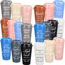 Skylety 20 Pack Christian Gifts for Men Women 16oz Reusable Bible Verse Tumbler Bulk Plastic Coffee Cups with Lids Inspirational Religious Church Gifts for Valentine Easter Birthday (Morandi Color)