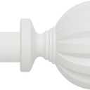 Curtain Rod,Window Curtain Rods for Windows Easy Installation,Adjustable Decorative Curtain Rod 3/4 Inch Diameter Single Window Curtain Rod Set, 66 to 120 Inches, White