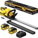 21" Cordless Hedge Trimmer - 21V Portable Electric Bush Trimmer with 2 x 4.0Ah Batteries & Charger & 180 Rotatable Handle & Dual-Action Blade 3/5" Cutting Width for Garden Yard Maintenance