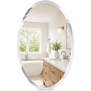Bathroom Mirror for Over Sink, 20x28 Inch Oval Frameless Mirror