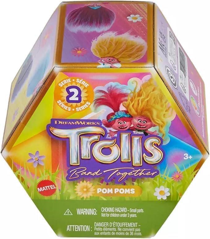 Trolls Band Together Pom Poms Keyclip Toy Figure Identified Sets - Series, 2 Pack