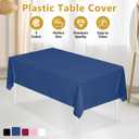 XSEINO 20 Pack 54" x 108" Premium Navy Blue Plastic Table Cloth,Disposable Rectangle Tablecloths Waterproof Table Cover for Birthday Wedding Anniversary Graduation Party Decorations Supplies