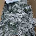 7.5ft Green PVC Hinged Flocking Tree with 550 lights