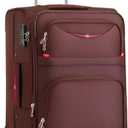 ROPLUS Softside Expandable Luggage with 4 Spinner Wheels, Durable Carry-On Luggage Suitcase (Coffee, 21-Inch)