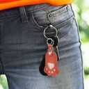 2 x TEHAUX Pet Hair Keepsake Keychain Paw Shaped Leather Keychain Dog Memorial Bag Charm Portable Pet Hair Container for Owners
