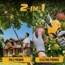 2-in-1 Cordless Pole Pruner, 2.2" Opening Electric Shears, 2×2.0Ah Battery