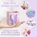 Yeaqee 50 Pcs Mini Metallic Paper Gift Bags with Handles 4x2.75x4.5'' Tiny Small Gift Bags with Thank You Tag for Wedding Graduation Birthday Party Return Gifts Jewelry Business (Lavender,Gold)