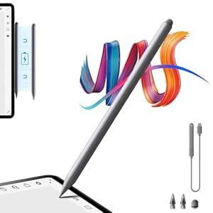 ESR Stylus Pen for iPad, Magnetic Wireless Charging iPad Pen, Digital Apple Pencil 2nd Gen with Tilt Sensitivity and Palm Rejection for iPad Pro 12.9/ 11, iPad Air 5/ 4, and iPad Mini 6, Silver