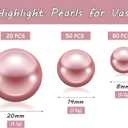 150Pcs Rose Gold Polished No Hole Faux Pearl Beads for Vase Filling Decorations, Plastic Pearls Vase Fillers, Table Scatters, Wedding Centerpiece, Home Decor, 8/14/20 mm