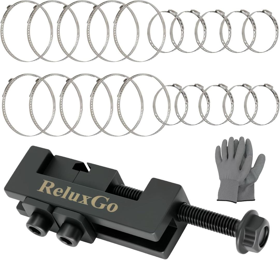 axle boot clamp tool, with 20 PCS 304 Stainless Steel Single Ear Hose Clamp, Drive Shaft CV Axle Boot Clamp Removal and Installation Tool (10pcs Small+ 10pcs Large)