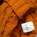 Battilo Burnt Orange Throw Blanket for Couch, 51" x 67", Soft Warm Cozy Chenille Knit Blanket Boho Halloween Blanket Fall Decor, Fall Throw Blanket for Bed, Sofa, Living Room