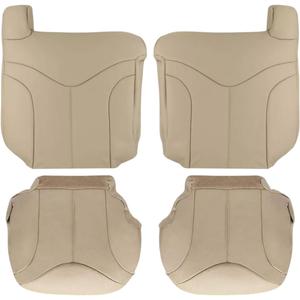 Auto Seat Replacement, Compatible with 2000 2001 2002 GMC Yukon 1500 2500 XL XLT SLT SLE Leather Seat Cover Replacement in Shale Tan Driver Bottom Replacement Seat Cover (Genuine Leather - Pack of 1)