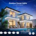 RaThun 200ft Permanent Outdoor Lights for House, App & Remote Control, RGB Smart Eaves Lights IP68 Waterproof for Christmas, Holiday, Daily Decor, 100LEDs