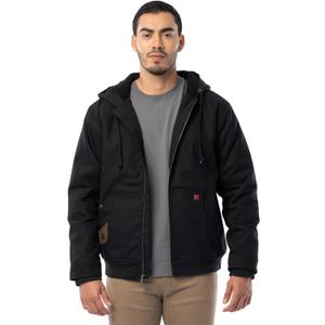 Wrangler Riggs Workwear Men's Duck Sherpa Lined Full Zip Jacket, Black, Medium