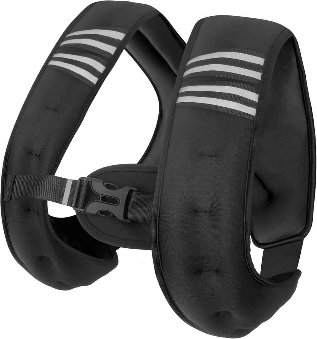 Weighted Vest Men or Women - 6lb/8lb/12lb/16lb/20lb/25lb/30lb Weights with Reflective Stripe, Weighted vest for Workout Equipment for Strength Training Night Running (Black)