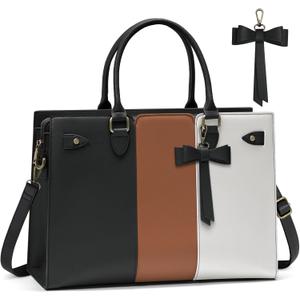 Laptop Bag for Women 15.6 Inch Laptop Tote Bag Waterproof Pu Leather Work Bag Computer Briefcase Office Teacher Handbag