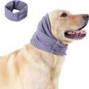 Dog Ear Cover, Comfort Dogs Hoodie for Anxiety, Adjustable Ear Wraps Muffs for Noise Protection, Purple L