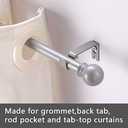 Curtain Rods for windows 32-48 inch, 5/8 inch Decorative Silver Splicing Heavy Duty Metal Curtain Rod set with Brackets