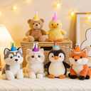 LEBENGURU 12 Pack Mini Party Hats for Stuffed Animals, Felt Cone Birthday Party Hats for Dolls Dog Cat Rabbit Puppy Animal