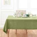 Solino Home Linen Tablecloth 60 x 144 Inch - Classic Hemstitch 100% Pure Linen Moss Green Table Cloth for Rectangle Tables - Machine Washable Tablecloth for Summer