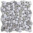 Stone Center Online Emperador Light Mix Beige Marble River Rocks Pebble Stone Mosaic Tile Tumbled Kitchen Bath Wall Floor Backsplash Shower (1 Sheet)