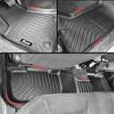 IKON MOTORSPORTS 3D TPE Floor Mats, Compatible with 2011-2023 Dodge Charger AWD & Chrysler 300 AWD, All Weather Waterproof Anti-Slip Liners, Front & 2nd Row Full Set Car Accessories, Black