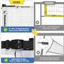 Portable Outdoor Badminton Net Set System for Backyard Lawn Beach, with Durable Net, 4 Carbon Aluminum Rackets, 3 Birdies and Carrying Bag