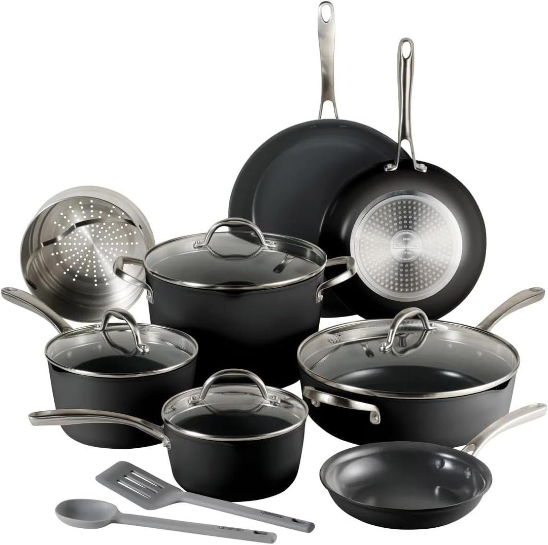 Ceramic Non-Stick 12-piece Cookware Set with Utensils Tram0n, tina