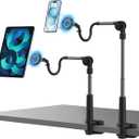 EZpod Magnetic Tablet & Cell Phone Holder Mount for Bedstand | Desktop Compatible with MagSafe for iPhone 16 15 14 13 Pro Max Mini with 360 Rotation and Flexible Gooseneck Tabletop Clamp Stand