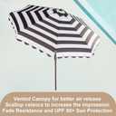 9ft Market Patio Umbrella Replacement Canopy, UV Protective, Fade Resistant, Vented Design for Outdoor Use (Black White Stripe)