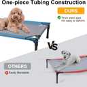 34.3'' Outdoor Elevated Dog Bed with Canopy, Raised Dogs Bed Small Medium Size Dogs with Four Ice Pack, Breathable Cooling Dog Cot Beds, Outdoor Dog Hammock Bed, Outside Pet Bed(Small)