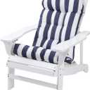 Enipate Weather Resistant Adirondack Chair Cushions High Back Indoor Outdoor Patio Tufted Lounge Cushion Seat Pads (Blue White Stripe)