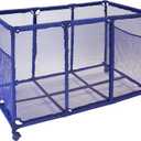 Pool Noodles Holder, Toys, Floats, Balls and Floats Equipment Mesh Rolling Storage Organizer Bin, Kids Height, Large (25" L x 43" W x 28" H), Blue