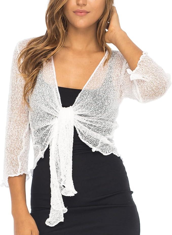 Back From Bali Womens Sheer Shrug Cardigan Lightweight Knit