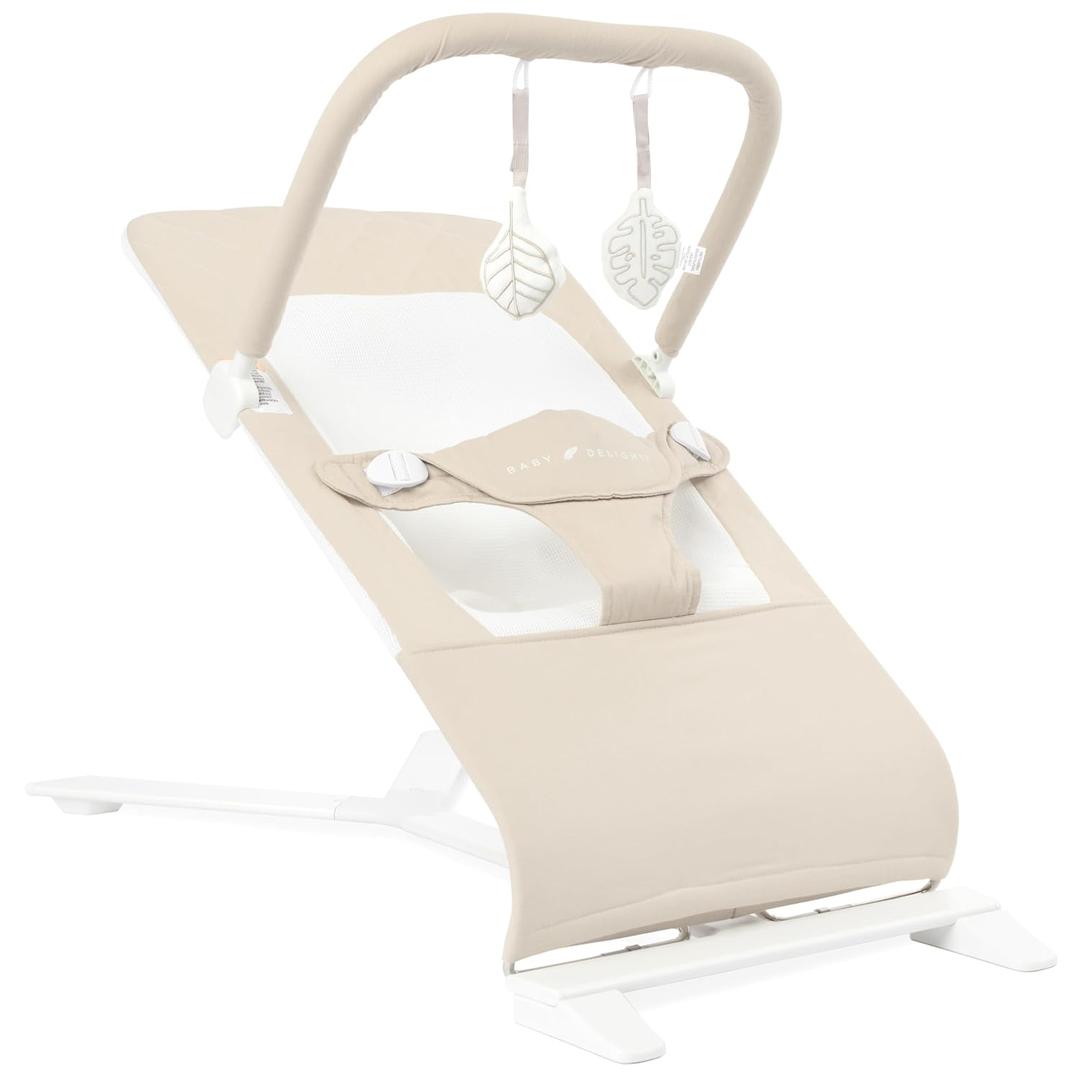 Baby Delight Alpine Deluxe Portable Bouncer, Infant, 0-6 Months, 100% GOTS Certified Cotton Fabrics, Organic Oat