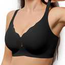 Women No Underwire Wave Bras Seamless Full Coverage Push Up Wireless Bra Supportive Bralettes Comfortable Lift Everyday Bras M